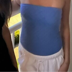 Blue Strapless Tube Top